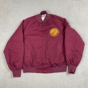 Vintage‎ West Ark Corvette Satin Bomber Jacket Snap Buttons Faith XL X-Large